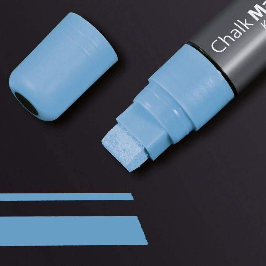 Sigel krijtmarker beitelpunt 5-15mm afwasbaar blauw SI-GL175