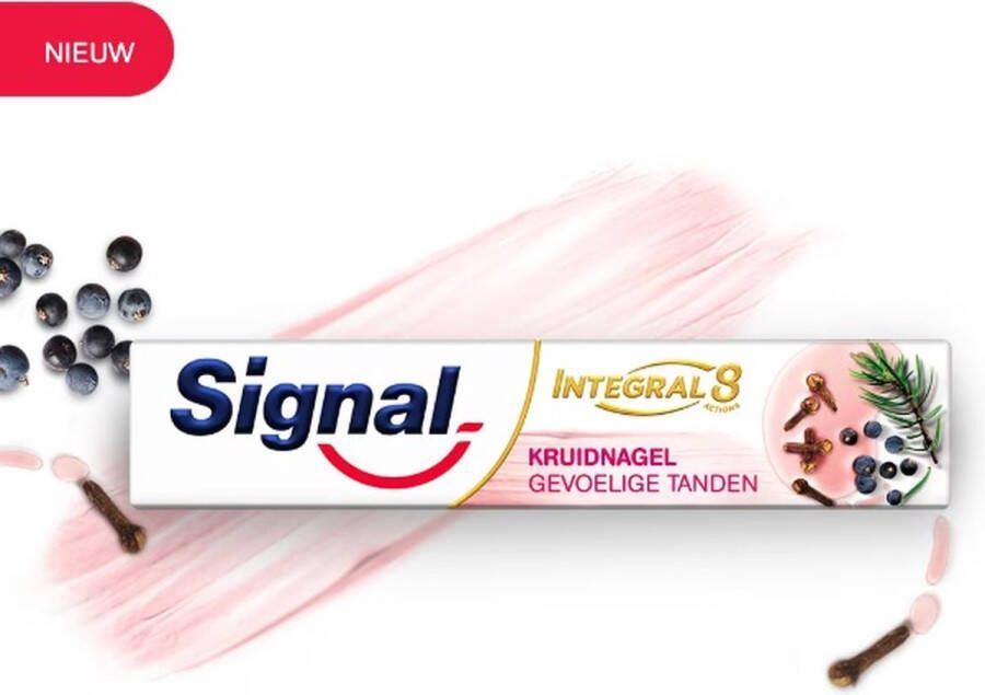 Signal tandpasta Integral 8 Nature Elements Kruidnagel & Jeneverbes 75 ml Voor gevoelige tanden Complete bescherming Clove toothpaste