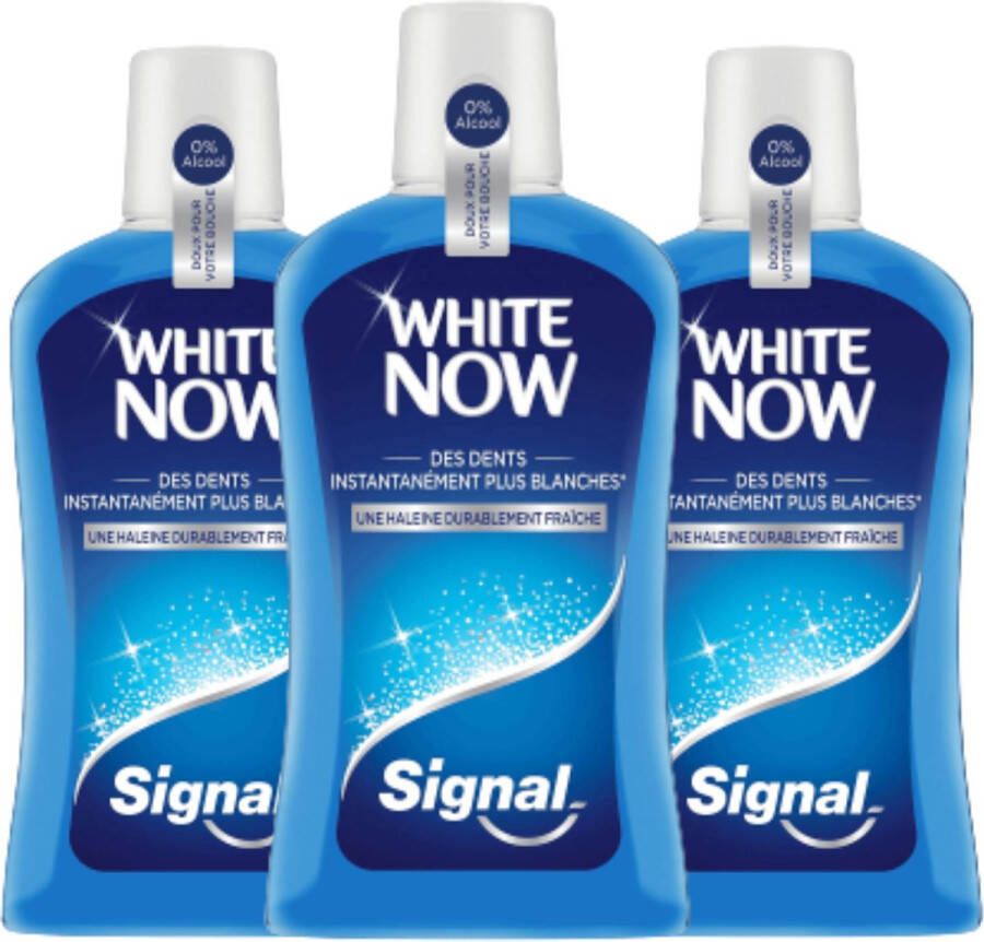 Signal White Now Mondwater 3 x 500 ml Blue Light Technology Zonder Alcohol