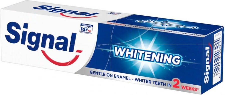 Signal Whitening Toothpaste 100 ml Whitening tandpasta Zacht voor Tandglazuur Wittere Tanden in 2 Weken