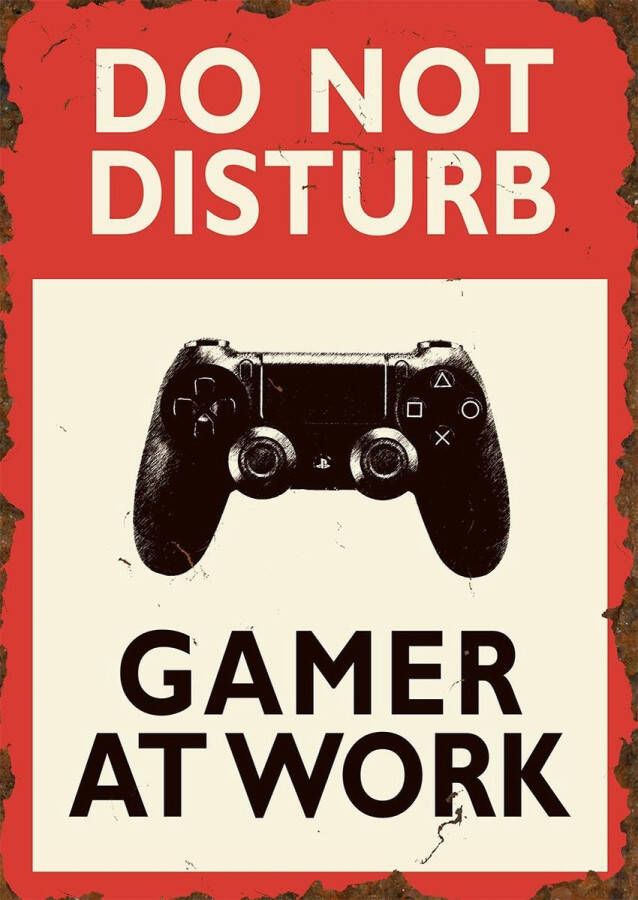 Signs of Time Wandbord 'Do not disturb Gamer at work (PlayStation)