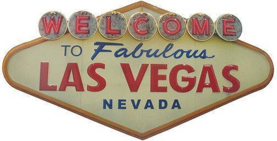 Signs-USA Las Vegas Retro Wandbord Metaal 24x49 cm