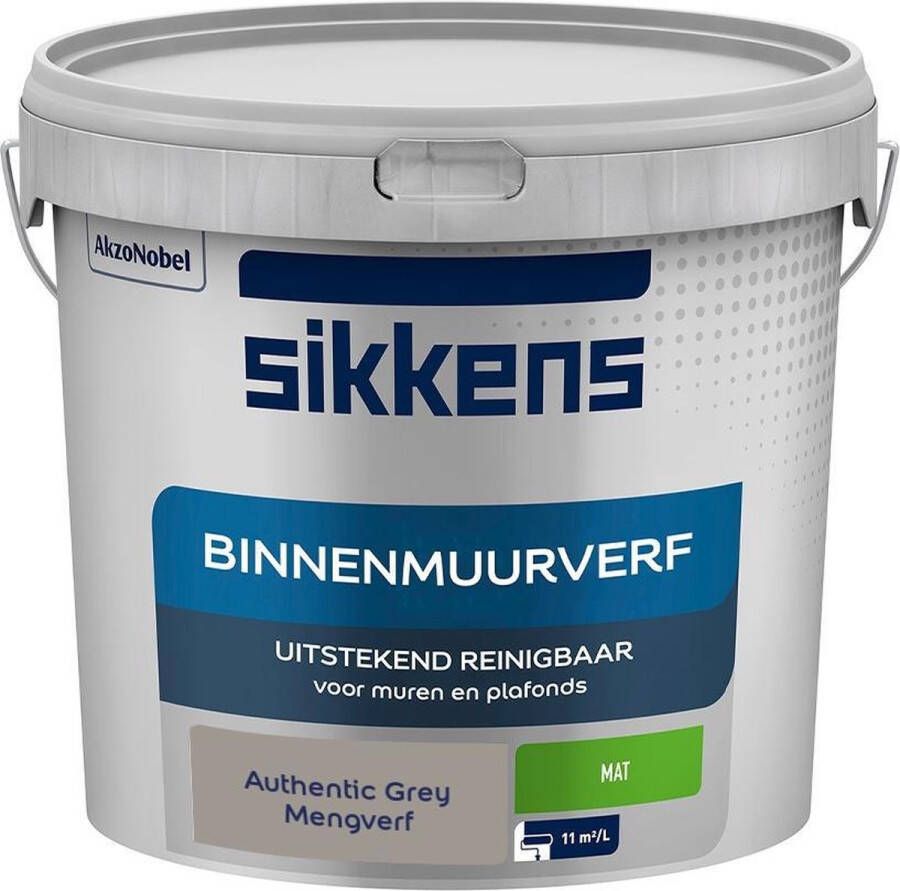 Sikkens Binnen Muurverf Mengkleur Authentic Grey 5 Liter