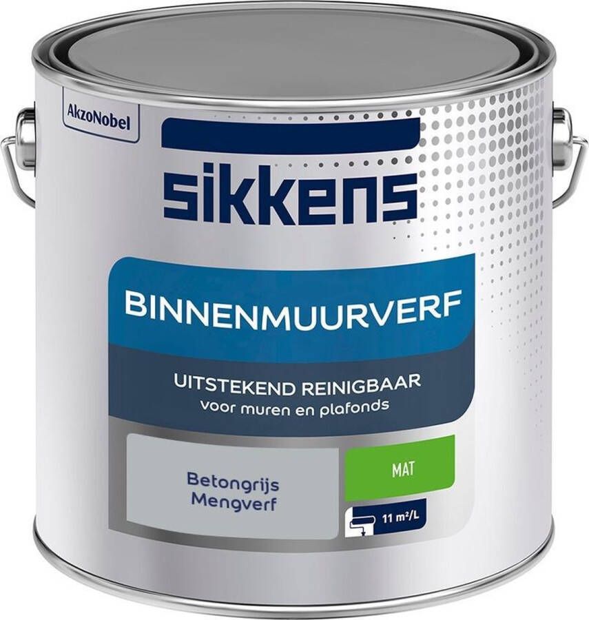 Sikkens Binnen Muurverf Mengkleur Betongrijs 2 5 Liter