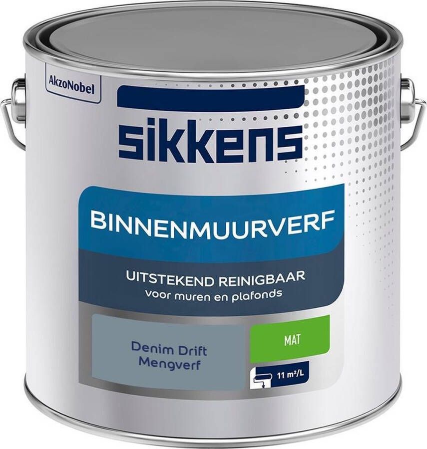 Sikkens Binnen Muurverf Mengkleur Denim Drift 2 5 Liter