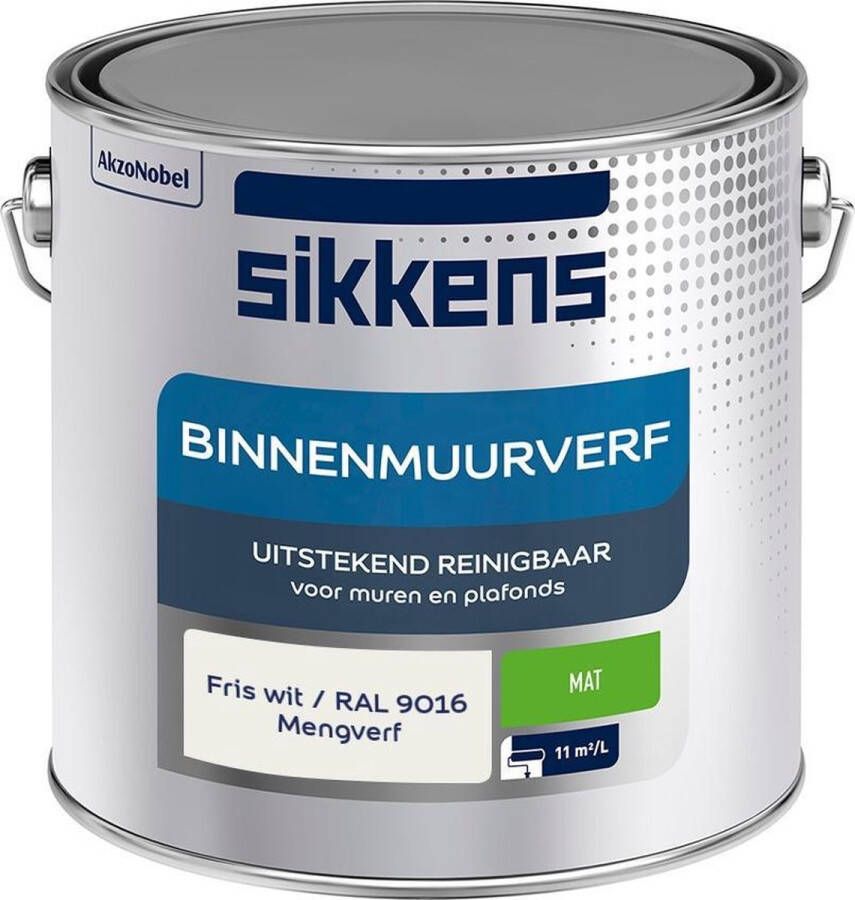 Sikkens Binnen Muurverf Mengkleur Fris wit RAL 9016 2 5 liter