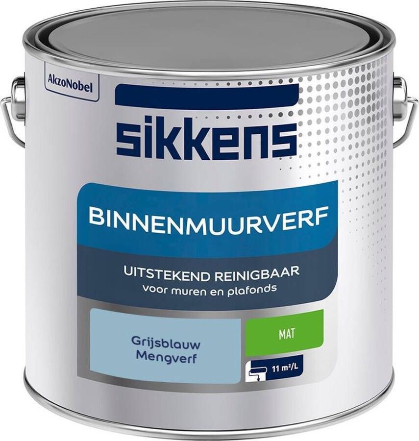 Sikkens Binnen Muurverf Mengkleur Grijsblauw 2 5 Liter