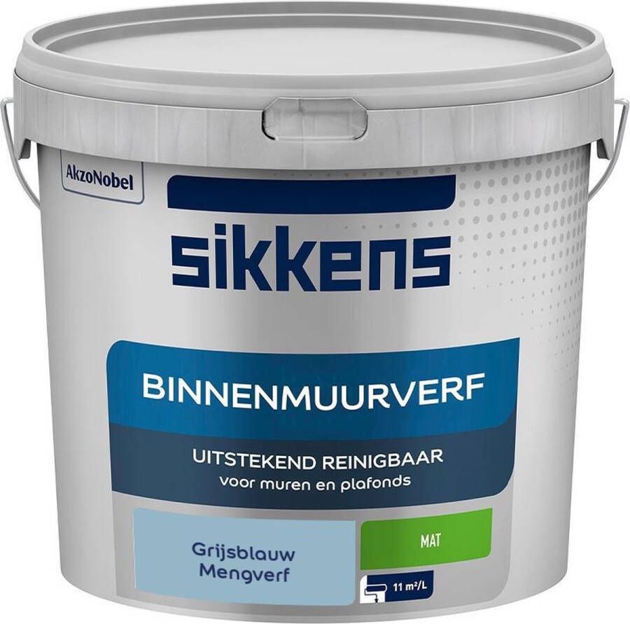 Sikkens Binnen Muurverf Mengkleur Grijsblauw 5 Liter