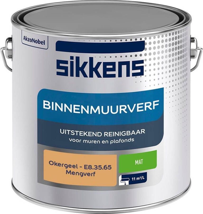 Sikkens Binnen Muurverf Mengkleur Okergeel E8.35.65 2 5 Liter