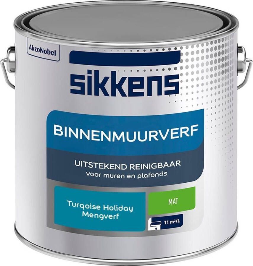 Sikkens Binnen Muurverf Mengkleur Turqoise Holiday 2 5 Liter