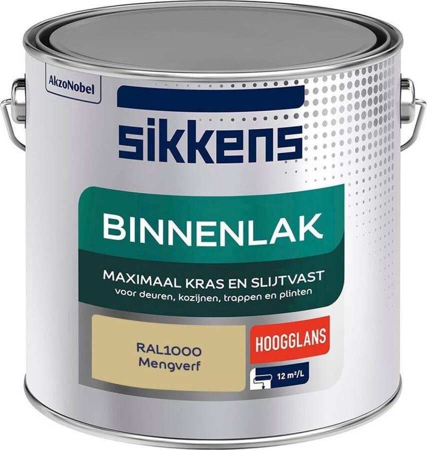 Sikkens Binnenlak Verf Hoogglans Mengkleur RAL1000 2 5 liter