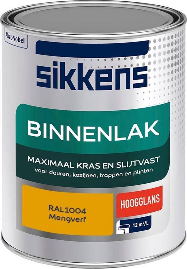 Sikkens Binnenlak Verf Hoogglans Mengkleur RAL1004 1 liter