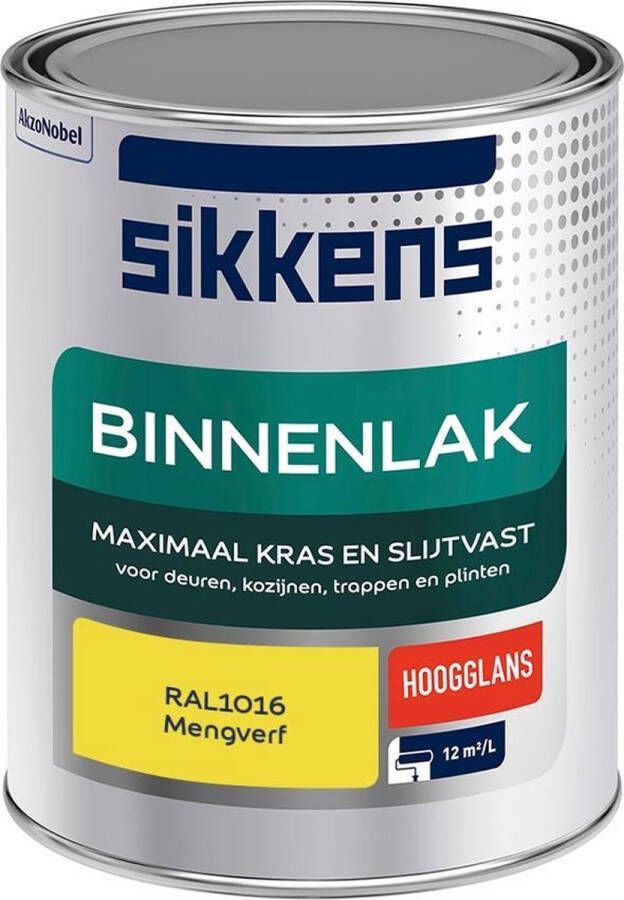 Sikkens Binnenlak Verf Hoogglans Mengkleur RAL1016 1 liter