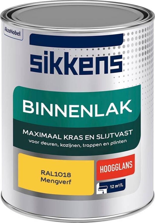 Sikkens Binnenlak Verf Hoogglans Mengkleur RAL1018 1 liter