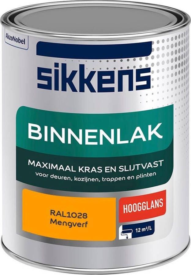 Sikkens Binnenlak Verf Hoogglans Mengkleur RAL1028 1 liter