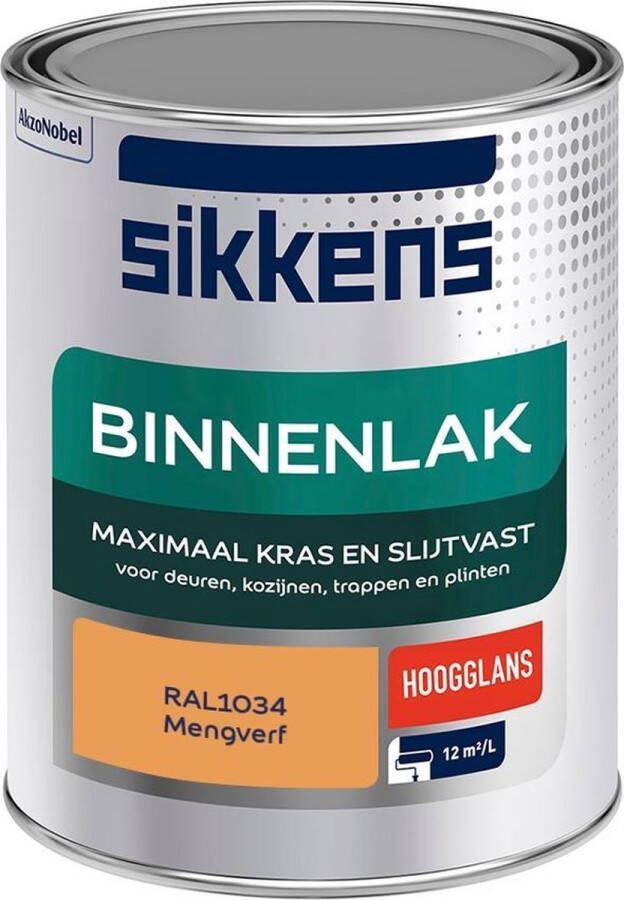 Sikkens Binnenlak Verf Hoogglans Mengkleur RAL1034 1 liter