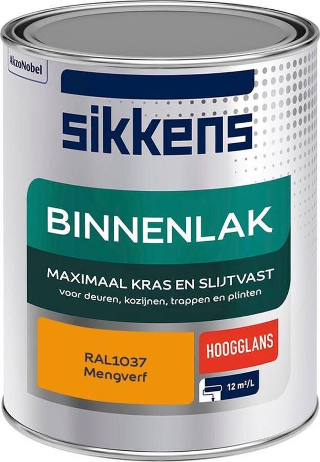 Sikkens Binnenlak Verf Hoogglans Mengkleur RAL1037 1 liter