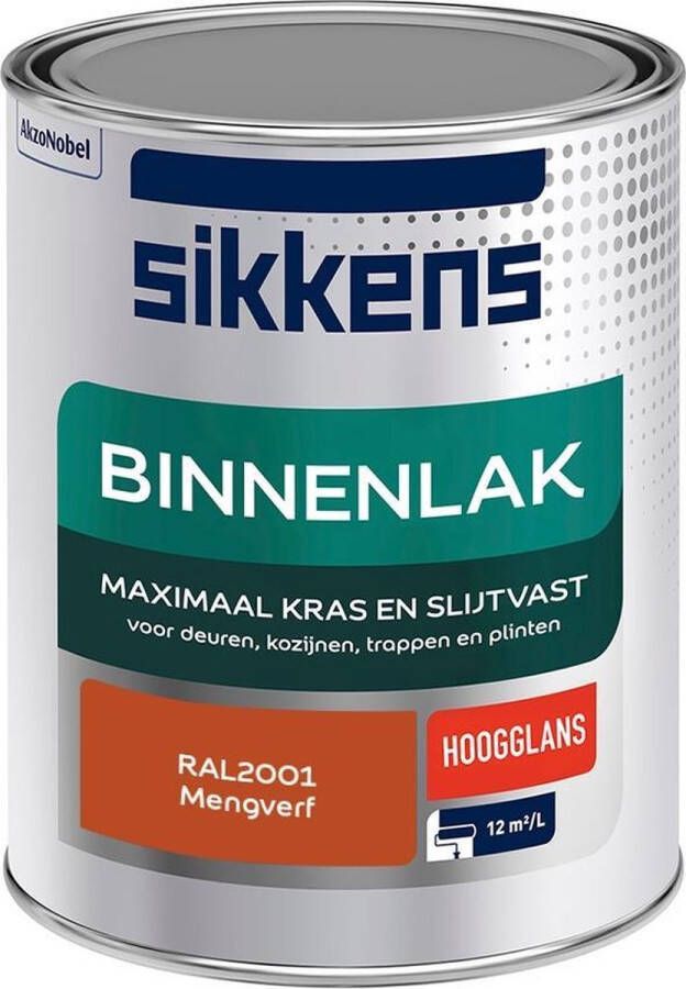 Sikkens Binnenlak Verf Hoogglans Mengkleur RAL2001 1 liter