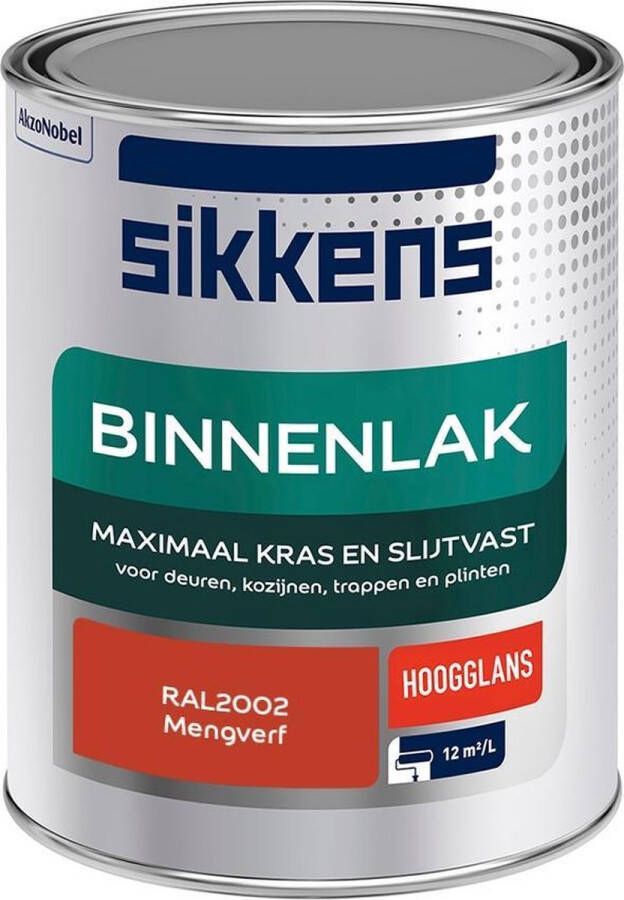 Sikkens Binnenlak Verf Hoogglans Mengkleur RAL2002 1 liter