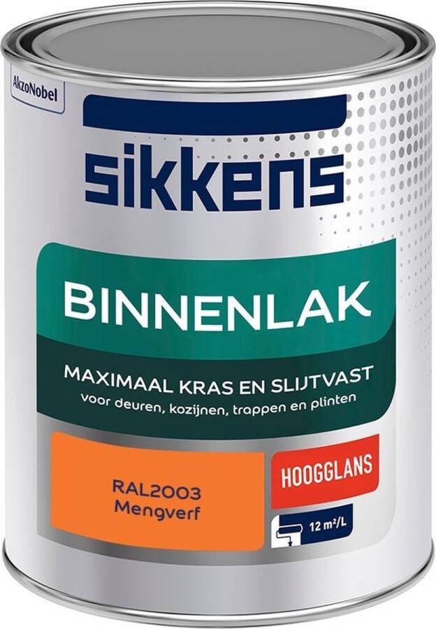 Sikkens Binnenlak Verf Hoogglans Mengkleur RAL2003 1 liter