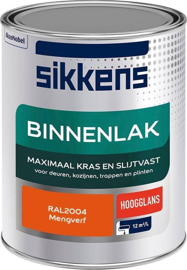 Sikkens Binnenlak Verf Hoogglans Mengkleur RAL2004 1 liter