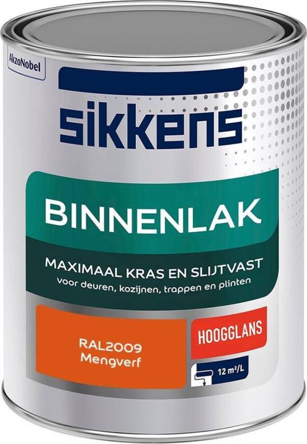 Sikkens Binnenlak Verf Hoogglans Mengkleur RAL2009 1 liter