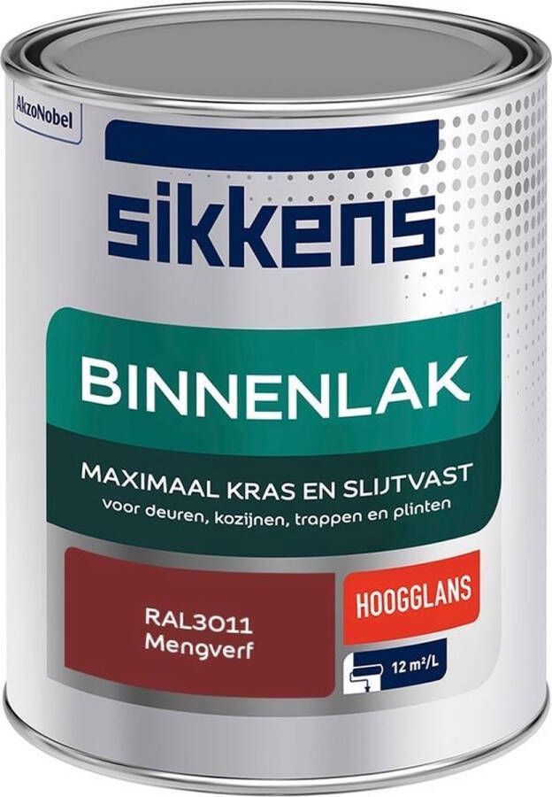 Sikkens Binnenlak Verf Hoogglans Mengkleur RAL3011 1 liter