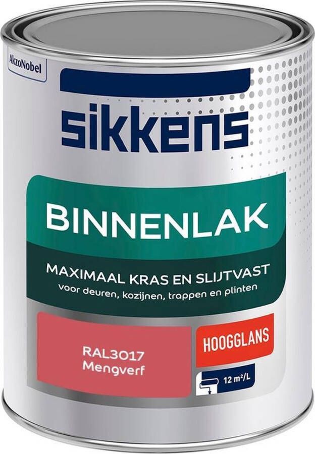 Sikkens Binnenlak Verf Hoogglans Mengkleur RAL3017 1 liter