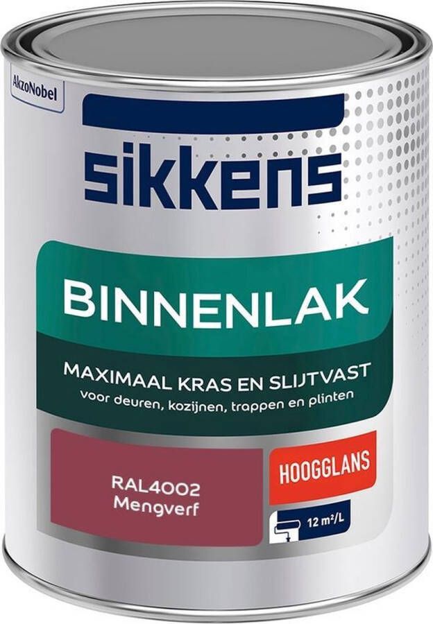 Sikkens Binnenlak Verf Hoogglans Mengkleur RAL4002 1 liter