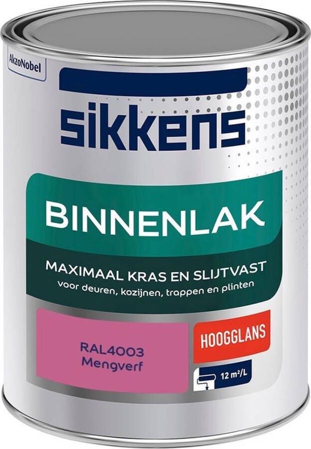 Sikkens Binnenlak Verf Hoogglans Mengkleur RAL4003 1 liter