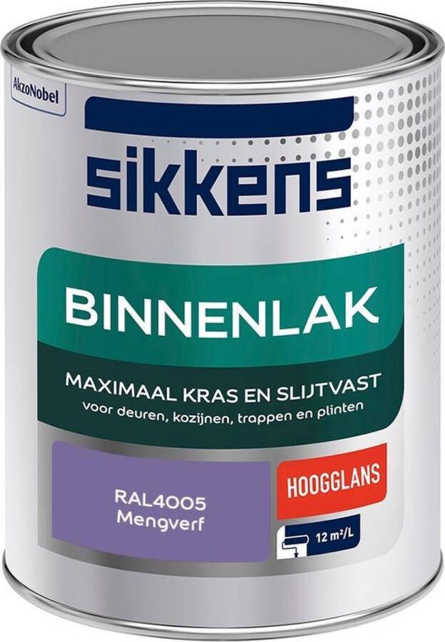 Sikkens Binnenlak Verf Hoogglans Mengkleur RAL4005 1 liter