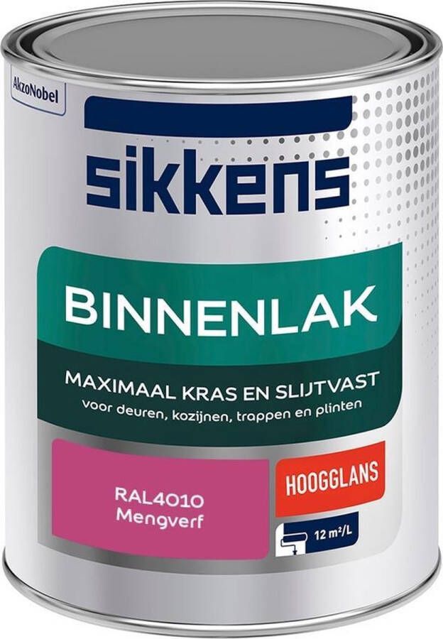 Sikkens Binnenlak Verf Hoogglans Mengkleur RAL4010 1 liter