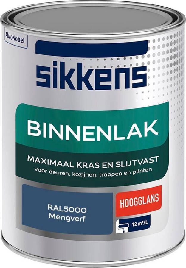 Sikkens Binnenlak Verf Hoogglans Mengkleur RAL5000 1 liter