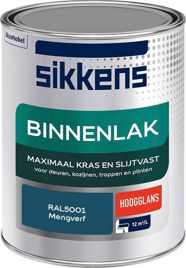 Sikkens Binnenlak Verf Hoogglans Mengkleur RAL5001 1 liter