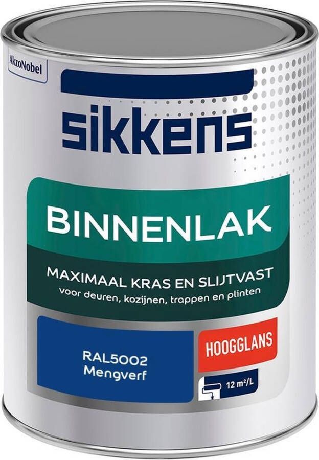 Sikkens Binnenlak Verf Hoogglans Mengkleur RAL5002 1 liter