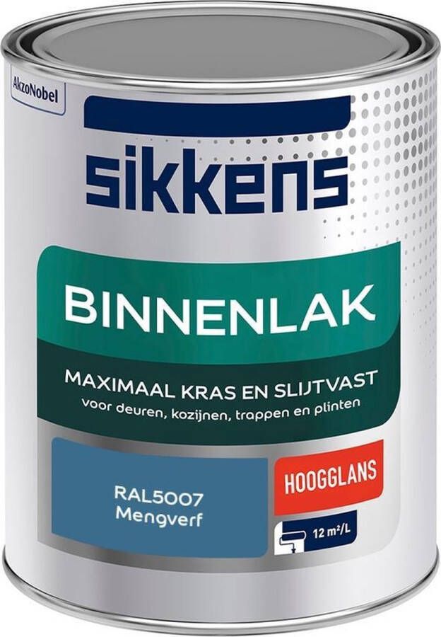 Sikkens Binnenlak Verf Hoogglans Mengkleur RAL5007 1 liter