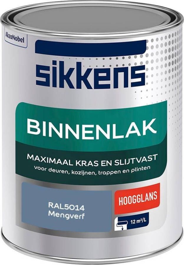 Sikkens Binnenlak Verf Hoogglans Mengkleur RAL5014 1 liter