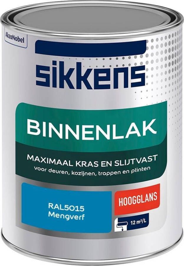 Sikkens Binnenlak Verf Hoogglans Mengkleur RAL5015 1 liter