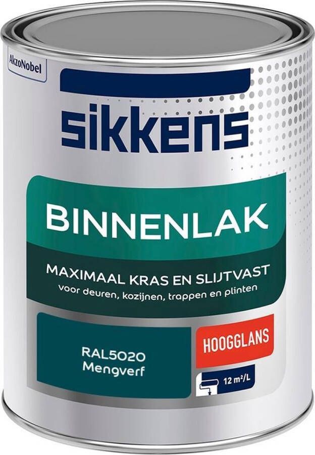 Sikkens Binnenlak Verf Hoogglans Mengkleur RAL5020 1 liter