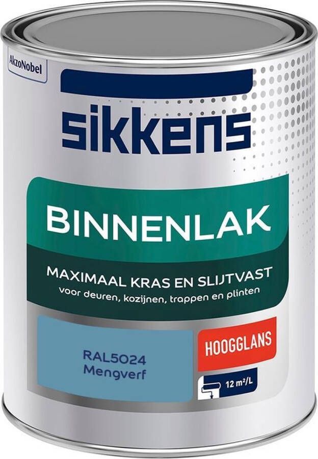 Sikkens Binnenlak Verf Hoogglans Mengkleur RAL5024 1 liter