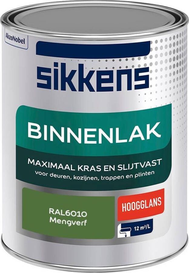 Sikkens Binnenlak Verf Hoogglans Mengkleur RAL6010 1 liter