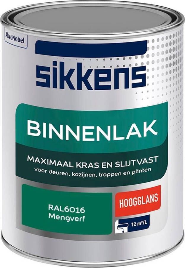 Sikkens Binnenlak Verf Hoogglans Mengkleur RAL6016 1 liter