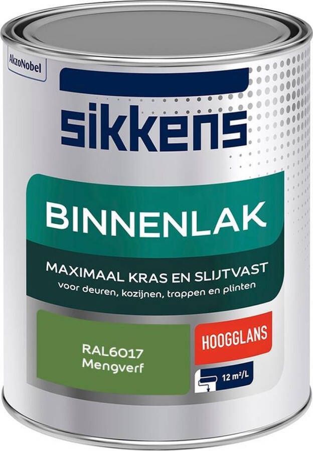 Sikkens Binnenlak Verf Hoogglans Mengkleur RAL6017 1 liter