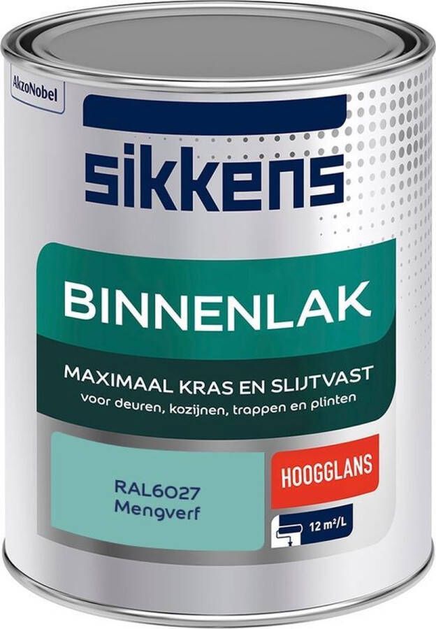 Sikkens Binnenlak Verf Hoogglans Mengkleur RAL6027 1 liter