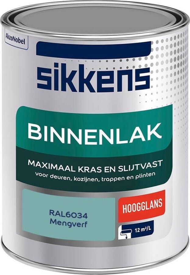 Sikkens Binnenlak Verf Hoogglans Mengkleur RAL6034 1 liter