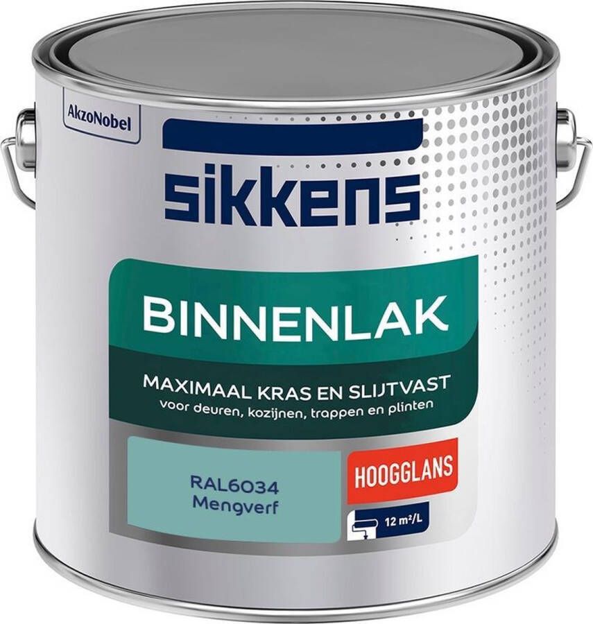 Sikkens Binnenlak Verf Hoogglans Mengkleur RAL6034 2 5 liter