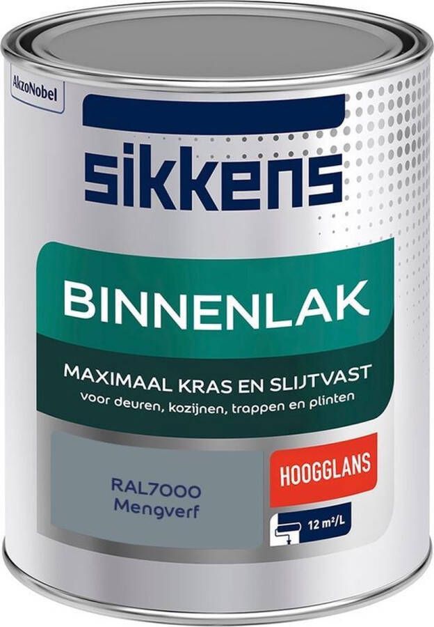 Sikkens Binnenlak Verf Hoogglans Mengkleur RAL7000 1 liter