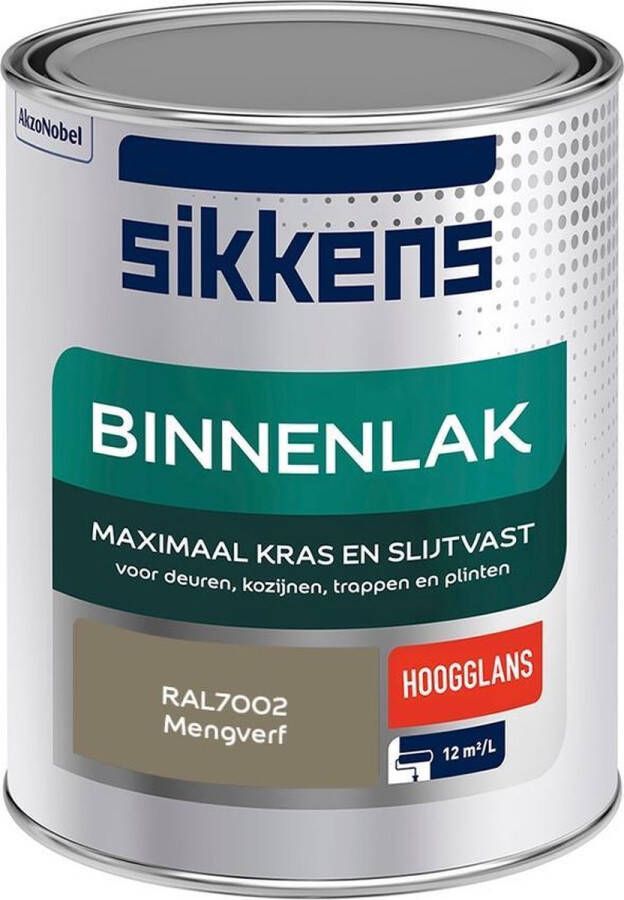 Sikkens Binnenlak Verf Hoogglans Mengkleur RAL7002 1 liter