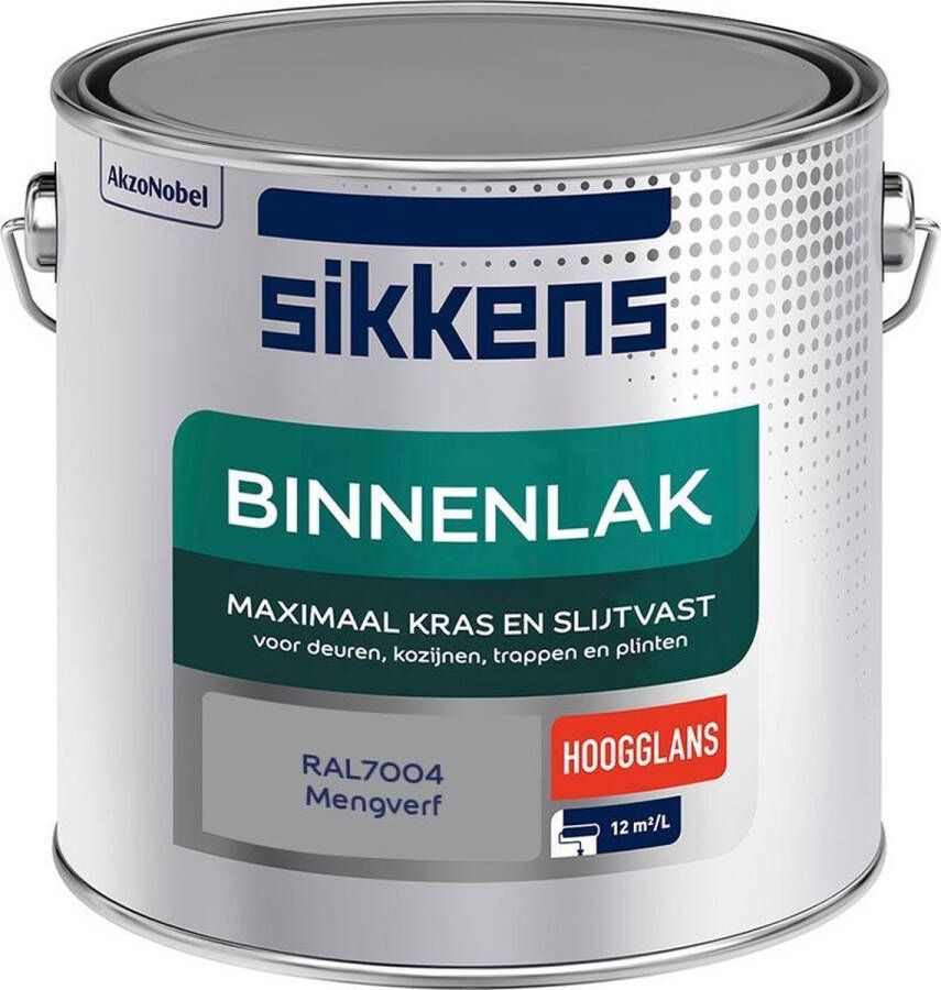 Sikkens Binnenlak Verf Hoogglans Mengkleur RAL7004 2 5 liter