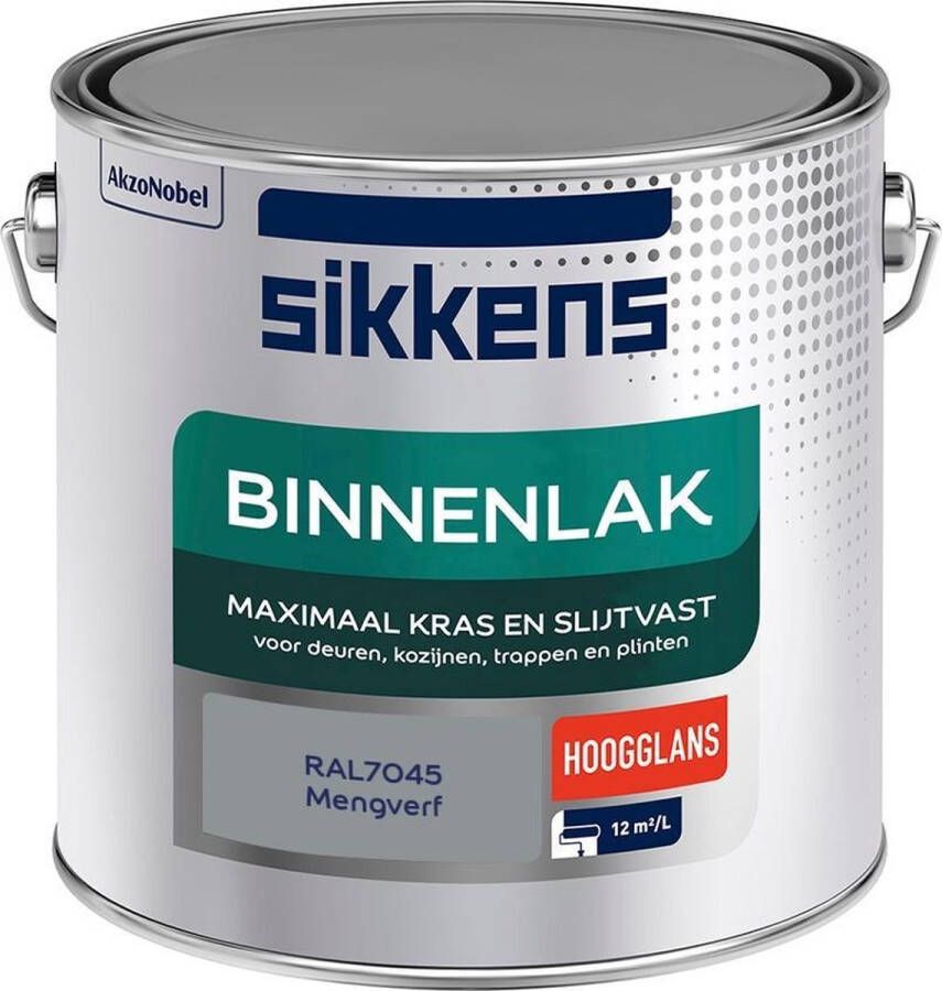 Sikkens Binnenlak Verf Hoogglans Mengkleur RAL7045 2 5 liter